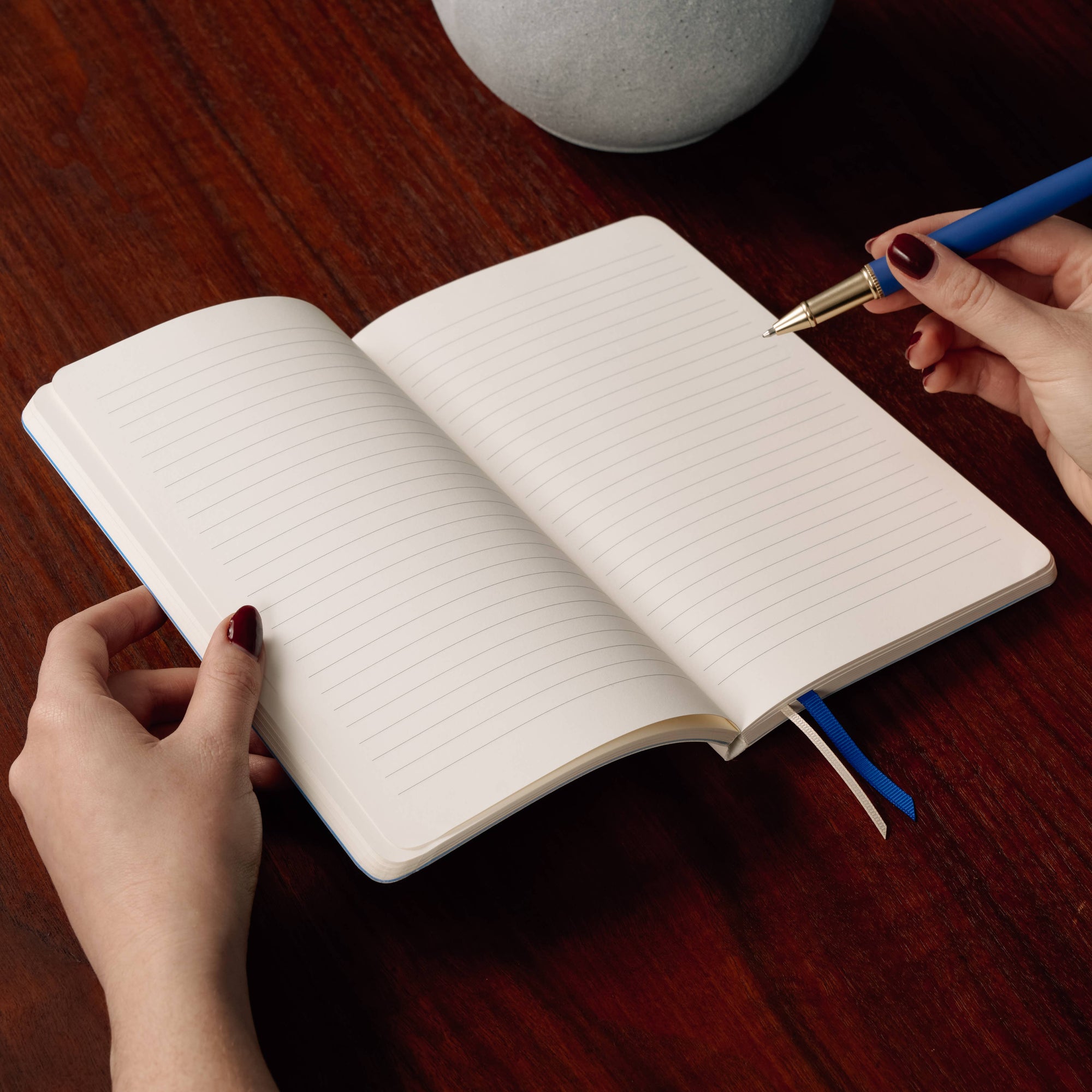 Lined Notebook, A5 Softcover, PU Leather - Daily Notes