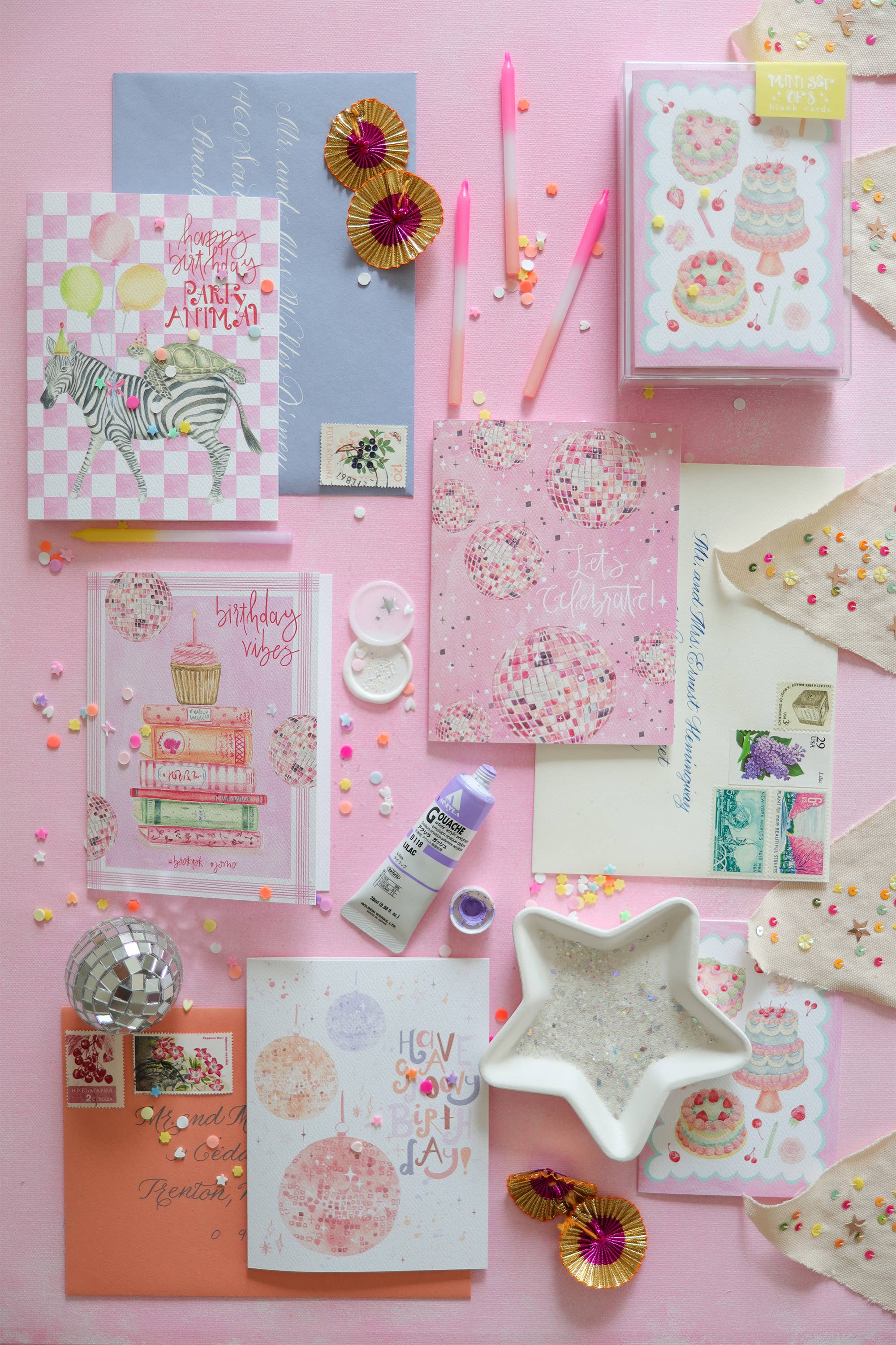 Lets celebrate disco ball congratulations card