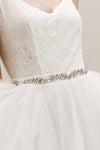 Harper Crystal Belt: Silver / Organza Ties - Off White