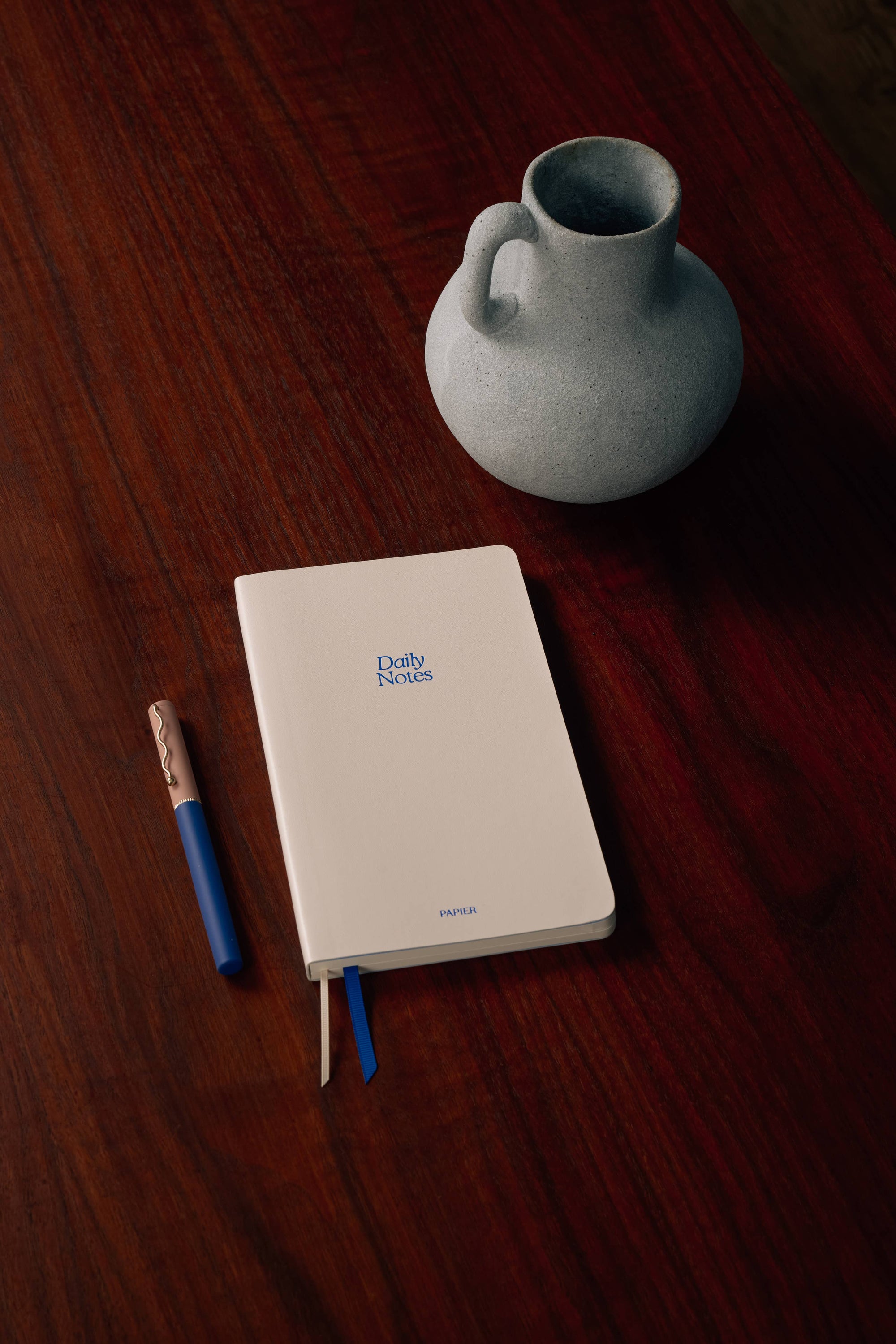 Lined Notebook, A5 Softcover, PU Leather - Daily Notes