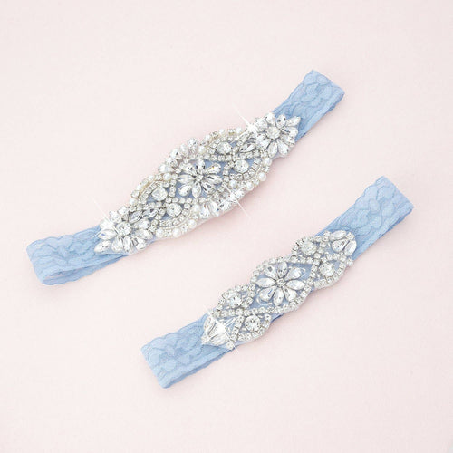 Adelaide Crystal and Lace Garter Set: Standard